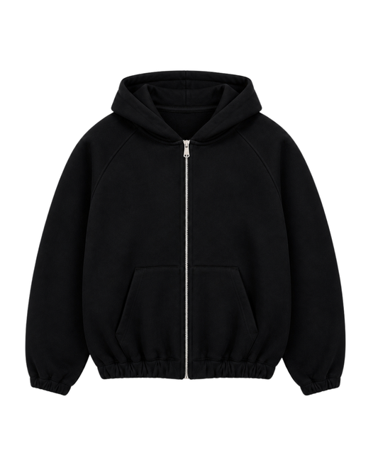 Zip Hoodie Albanian Eagle - Black