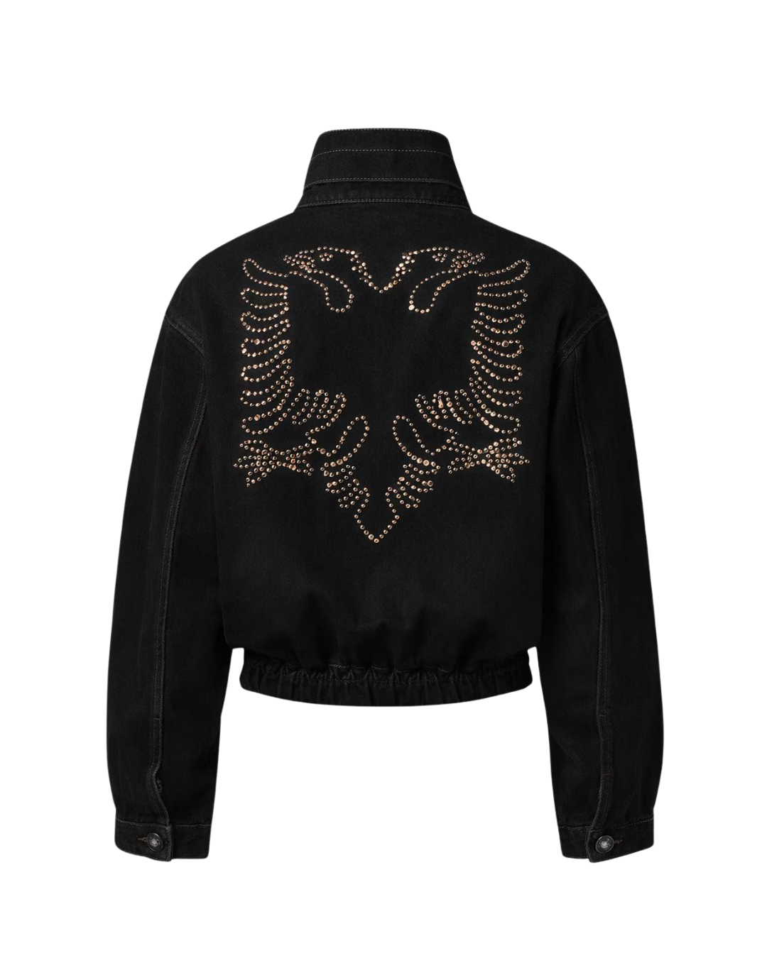 Albanian Eagle Jean Jacket Cropped