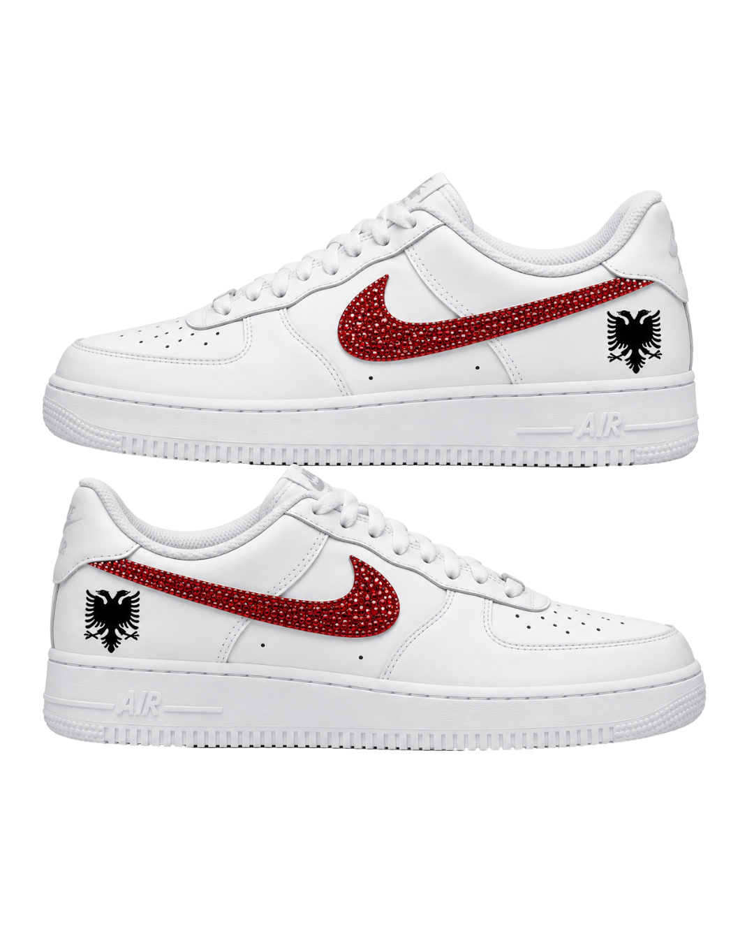 Red Rhinestone Custom Sneakers