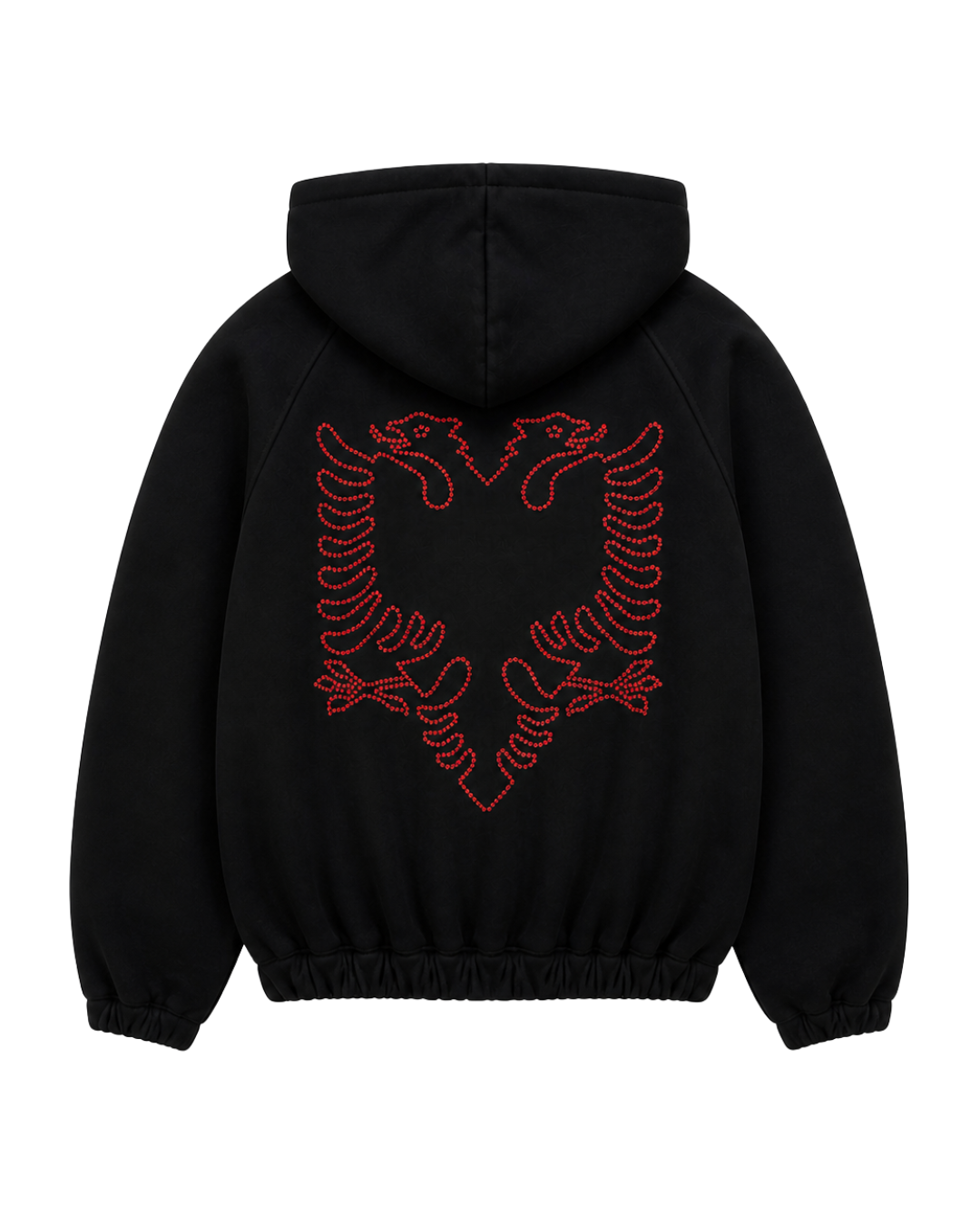 Zip Hoodie Albanian Eagle - Black