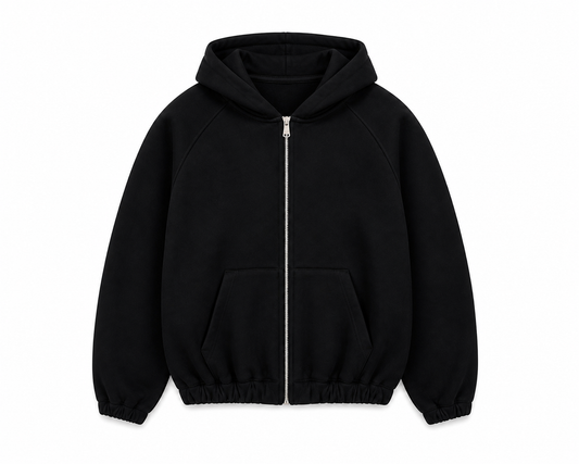 Zip Hoodie Albanian Eagle - Black