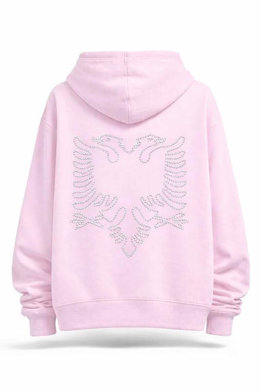 Albanian Eagle Hoodie Pink