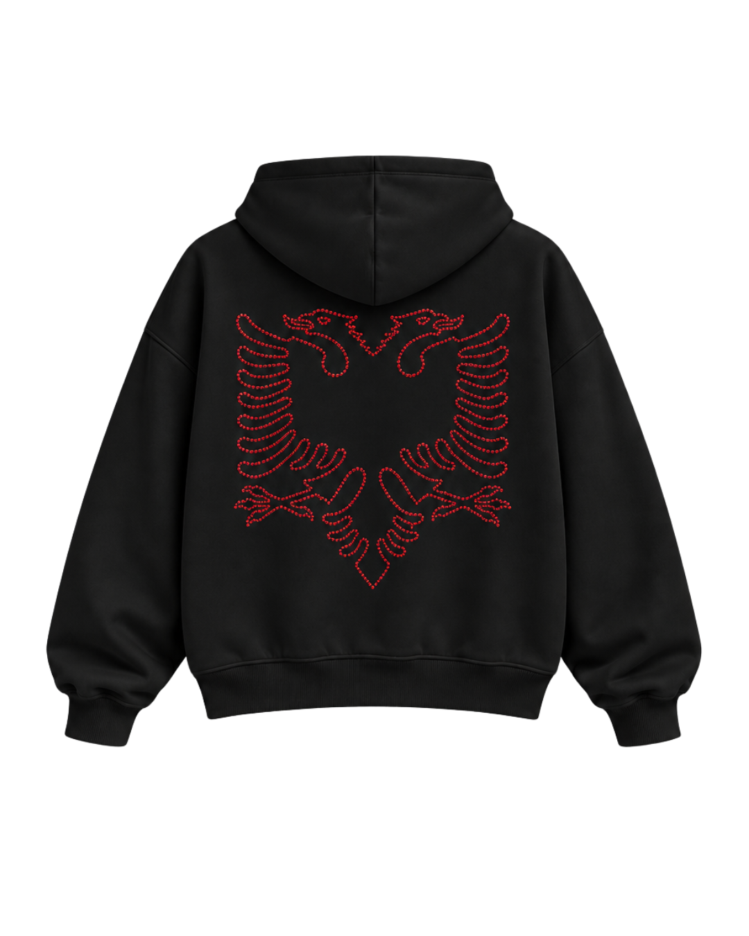 Zip Hoodie Albanian Eagle - Black