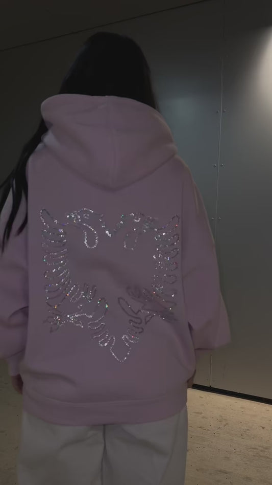 Albanian Eagle Hoodie Pink